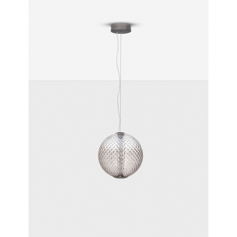 Lampa wisząca szklana kula retro Radoa | Szary/Brąz | Decolab24