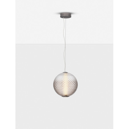 Lampa wisząca szklana kula retro Radoa | Szary/Brąz | Decolab24