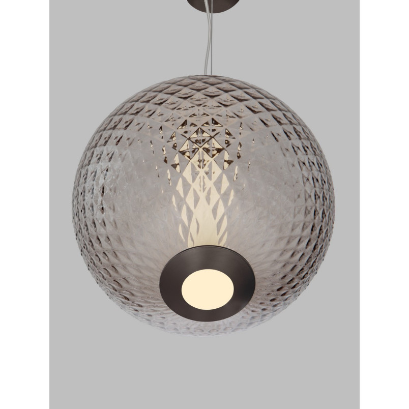 Lampa wisząca szklana kula retro Radoa | Szary/Brąz | Decolab24