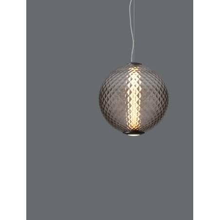 Lampa wisząca szklana kula retro Radoa | Szary/Brąz | Decolab24