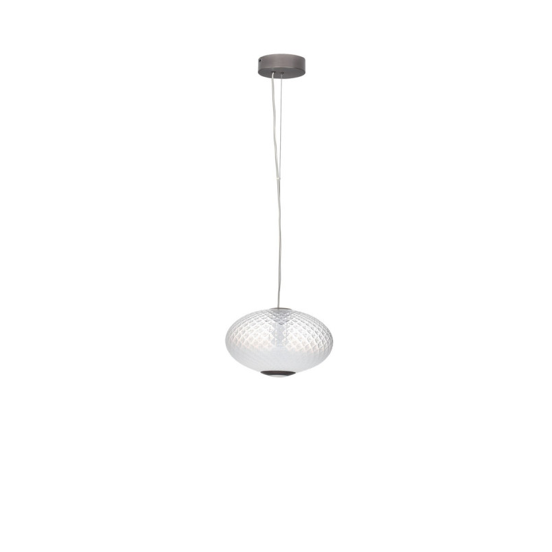 Lampa wisząca szklana Radoa - Retro, Art Deco, Szara | Decolab24