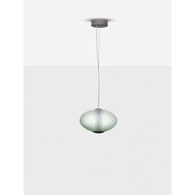 Lampa Wisząca Retro Radoa LED | Szklana, Zielona, 30cm