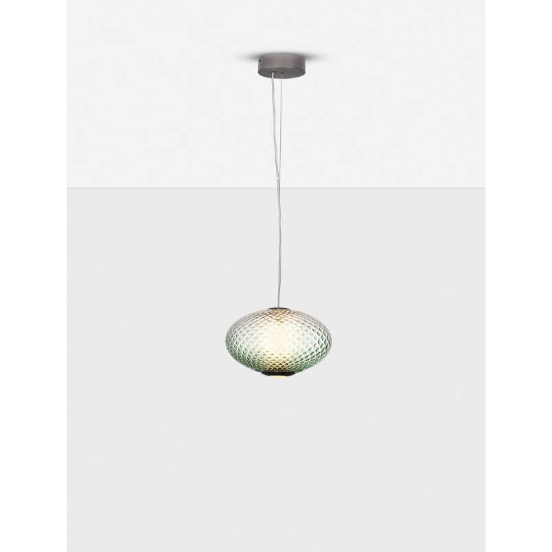 Lampa Wisząca Retro Radoa LED | Szklana, Zielona, 30cm