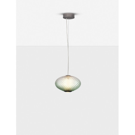 Lampa Wisząca Retro Radoa LED | Szklana, Zielona, 30cm