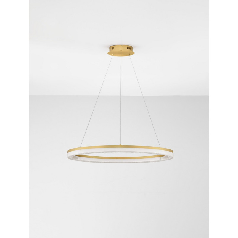 Lampa Wisząca Glamour Lunara LED 80cm Złota - Decolab24