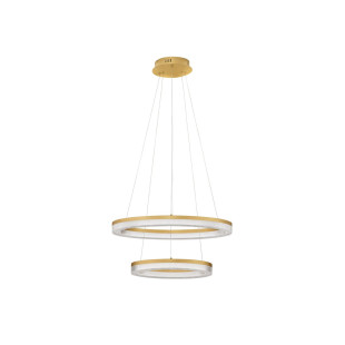 Lampa Wisząca Lunara II LED Złota - Glamour, 40+60cm | Decolab24