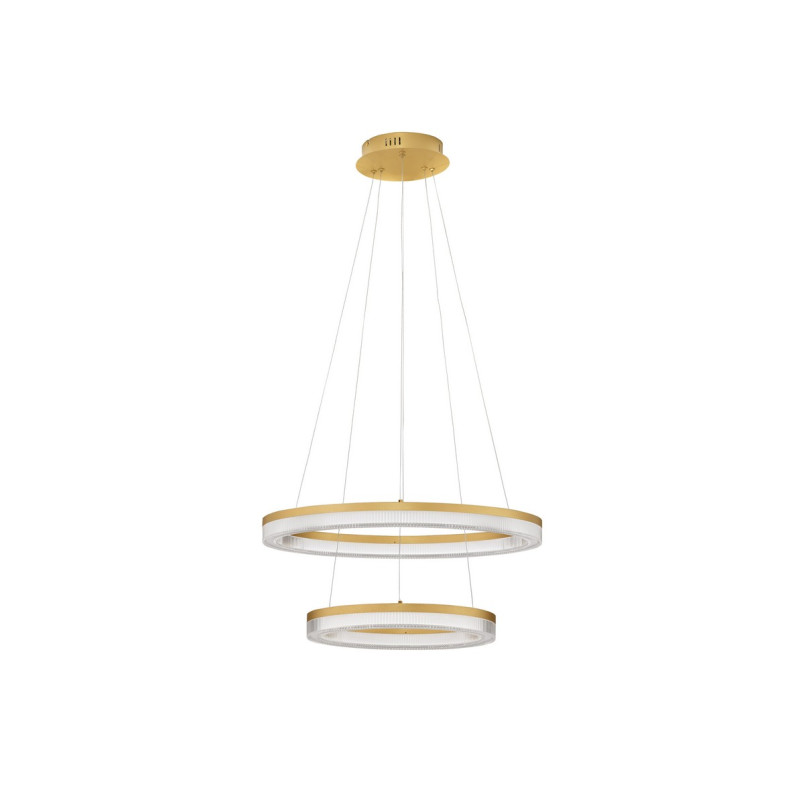 Lampa Wisząca Lunara II LED Złota - Glamour, 40+60cm | Decolab24