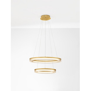 Lampa Wisząca Lunara II LED Złota - Glamour, 40+60cm | Decolab24