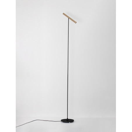 Lampa podłogowa LED Tarpo: Dotykowy ściemniacz, 158cm, Mokka/Czarny