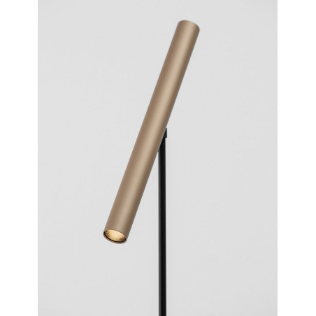 Lampa podłogowa LED Tarpo: Dotykowy ściemniacz, 158cm, Mokka/Czarny