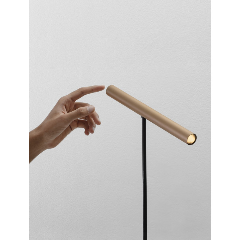 Lampa podłogowa LED Tarpo: Dotykowy ściemniacz, 158cm, Mokka/Czarny