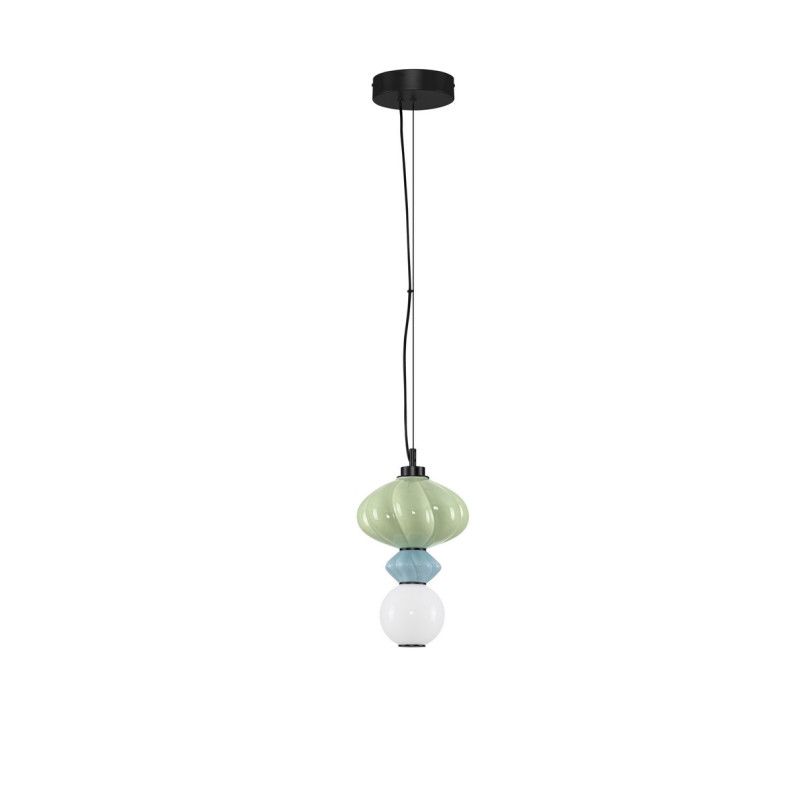 Lampa wisząca Notea LED - szkło, biało-zielona | Decolab24