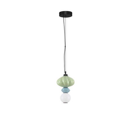 Lampa wisząca Notea LED - szkło, biało-zielona | Decolab24