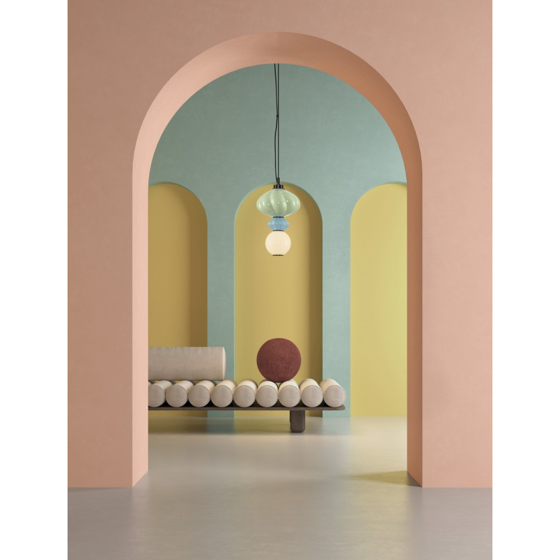 Lampa wisząca Notea LED - szkło, biało-zielona | Decolab24