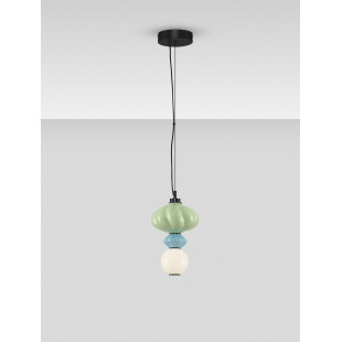 Lampa wisząca Notea LED - szkło, biało-zielona | Decolab24