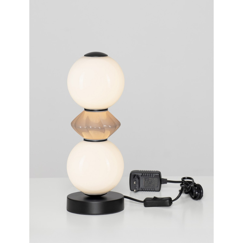 Lampa stołowa Lipana: Szkło, ceramika, LED | Decolab24