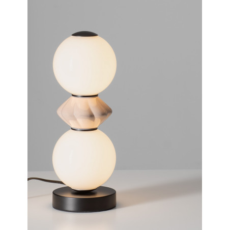 Lampa stołowa Lipana: Szkło, ceramika, LED | Decolab24