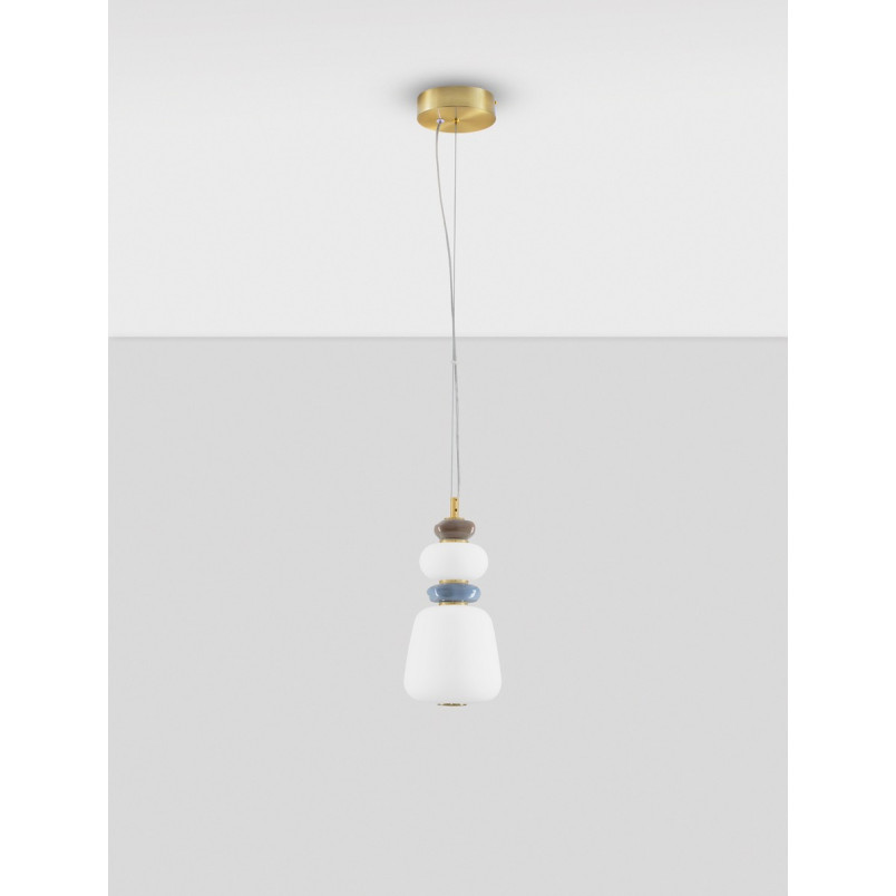 Lampa wisząca Lapo LED - Szklana, Ceramiczna, Multikolor | Decolab24