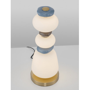 Lampa stołowa Lapo LED: Szklany klosz, ceramika, multikolor | Decolab24
