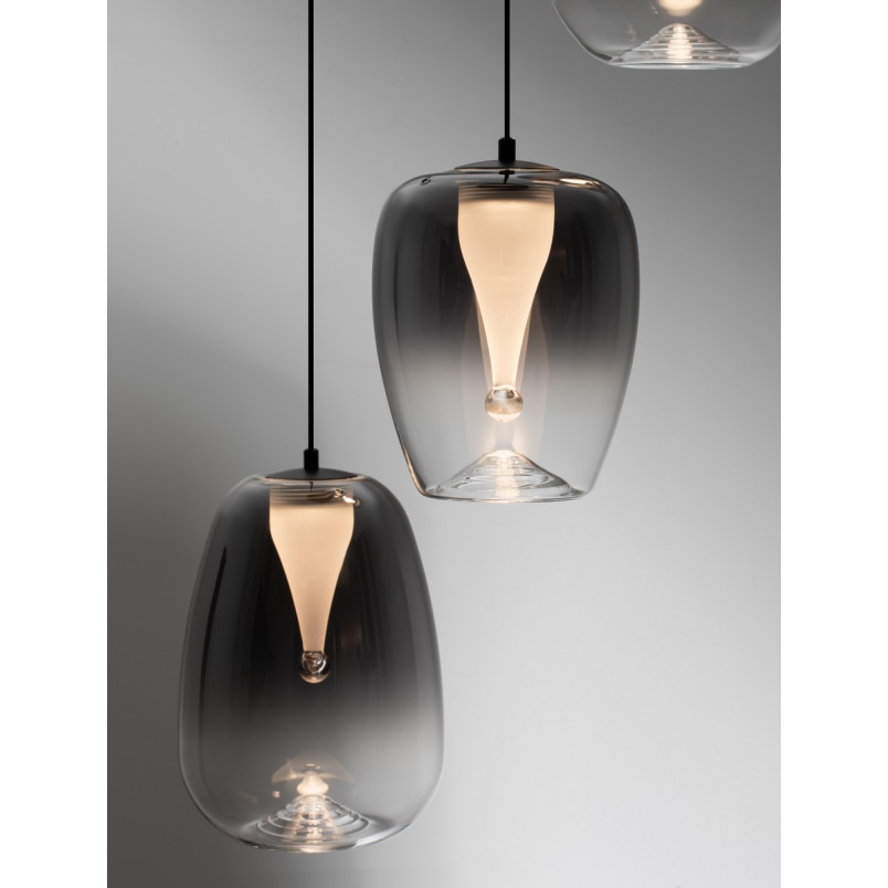 Lampa wisząca Bloo LED - nowoczesny design, dymione szkło | Decolab24