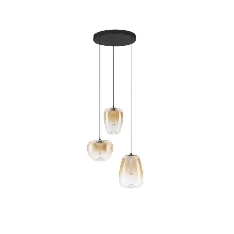 Lampa Wisząca Bloo LED III - Bursztynowy Szklany Design | Decolab24