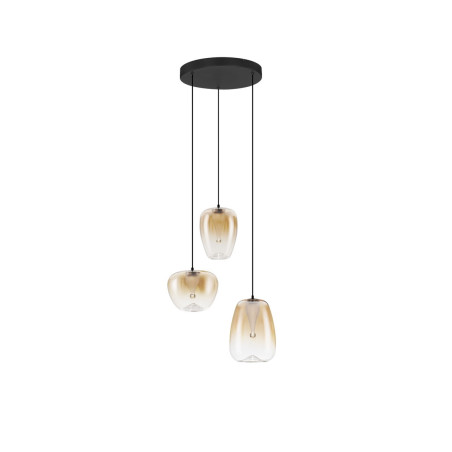 Lampa Wisząca Bloo LED III - Bursztynowy Szklany Design | Decolab24