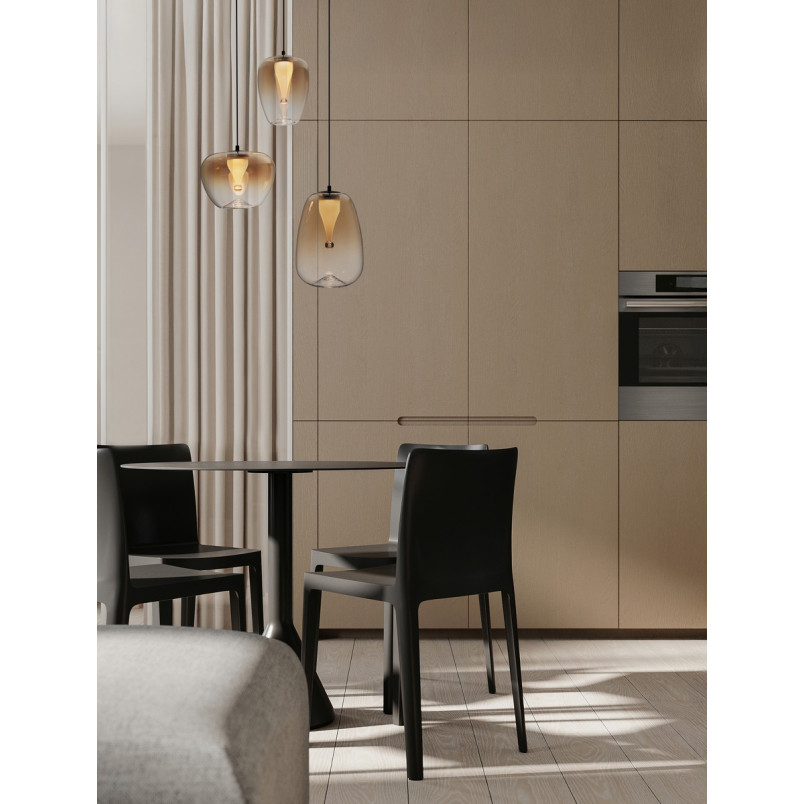 Lampa Wisząca Bloo LED III - Bursztynowy Szklany Design | Decolab24