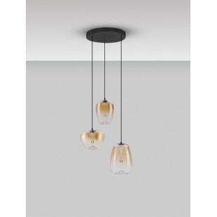 Lampa Wisząca Bloo LED III - Bursztynowy Szklany Design | Decolab24