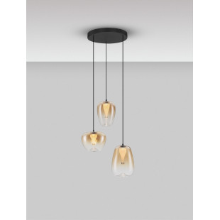 Lampa Wisząca Bloo LED III - Bursztynowy Szklany Design | Decolab24