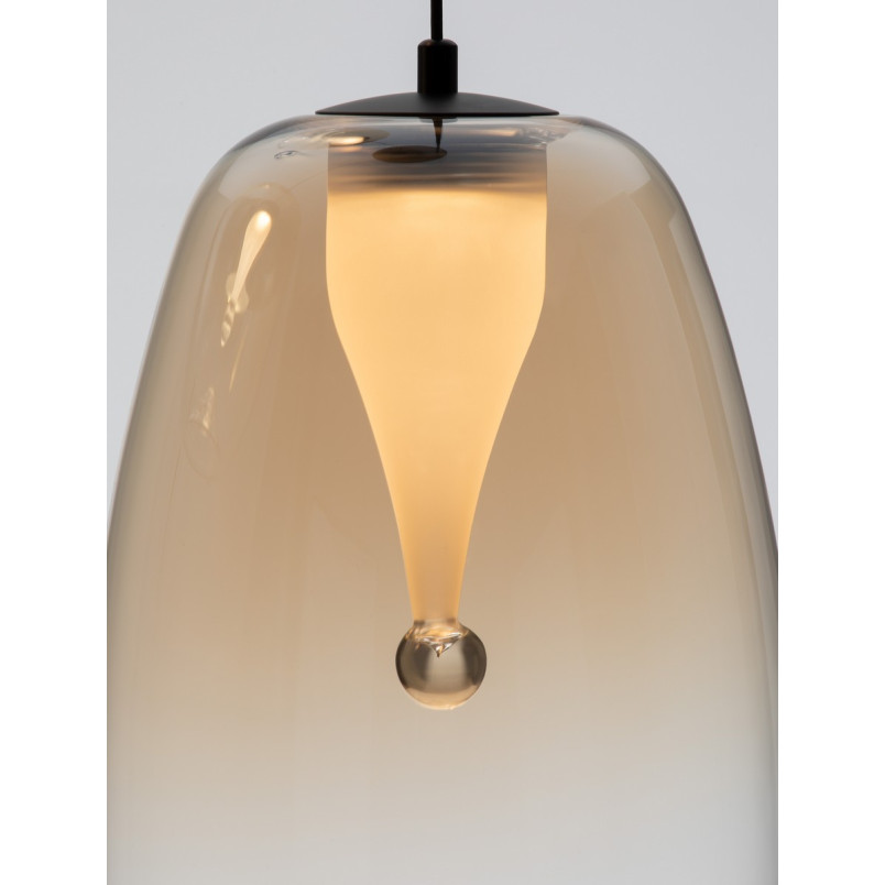 Lampa Wisząca Bloo LED III - Bursztynowy Szklany Design | Decolab24