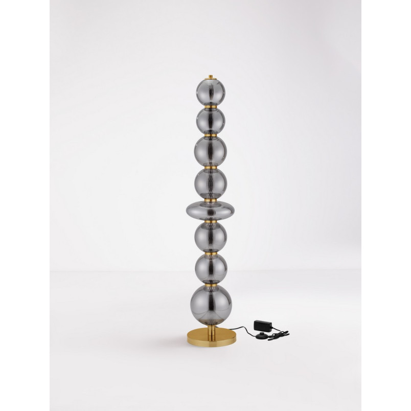 Lampa podłogowa Vayn LED | Szkło dymione, ściemniacz | Decolab24