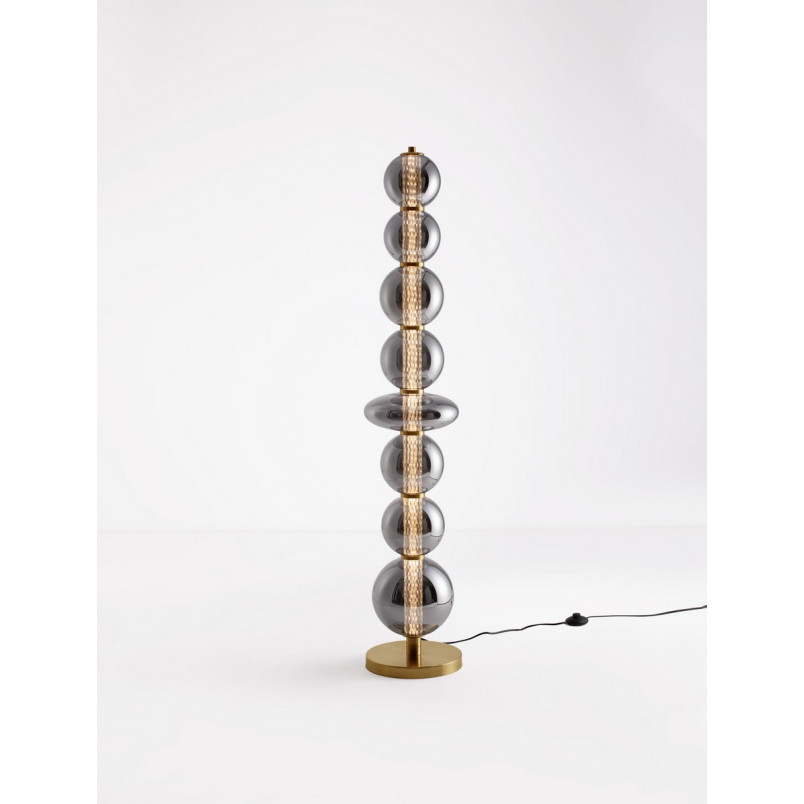 Lampa podłogowa Vayn LED | Szkło dymione, ściemniacz | Decolab24
