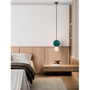 Lampa Wisząca Kula Szklana Senio | Biało-Zielona | Decolab24