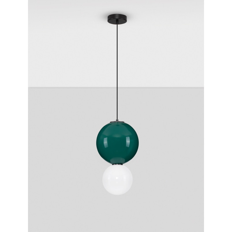 Lampa Wisząca Kula Szklana Senio | Biało-Zielona | Decolab24