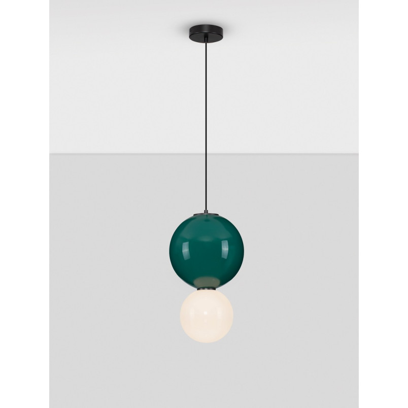 Lampa Wisząca Kula Szklana Senio | Biało-Zielona | Decolab24