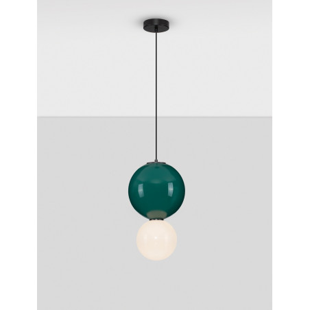 Lampa Wisząca Kula Szklana Senio | Biało-Zielona | Decolab24