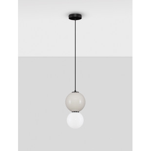 Lampa wisząca Senio: Szklana kula z porcelaną | Decolab24
