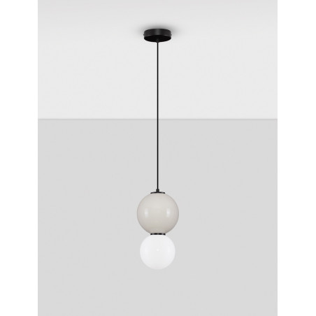Lampa wisząca Senio: Szklana kula z porcelaną | Decolab24