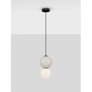 Lampa wisząca Senio: Szklana kula z porcelaną | Decolab24