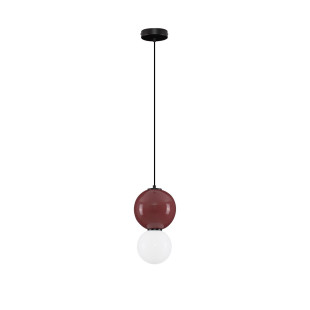 Lampa Wisząca Kula Szklana Senio | Biało-Bordowa | Decolab24