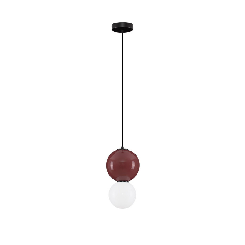 Lampa Wisząca Kula Szklana Senio | Biało-Bordowa | Decolab24