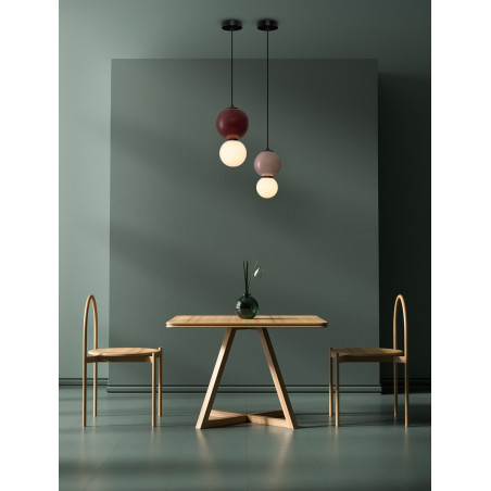 Lampa Wisząca Kula Szklana Senio | Biało-Bordowa | Decolab24
