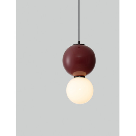 Lampa Wisząca Kula Szklana Senio | Biało-Bordowa | Decolab24
