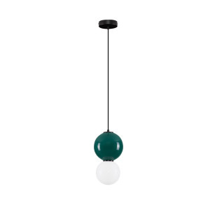Lampa wisząca Senio: Szklana kula, biało-zielona | Decolab24
