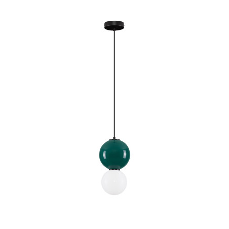 Lampa wisząca Senio: Szklana kula, biało-zielona | Decolab24