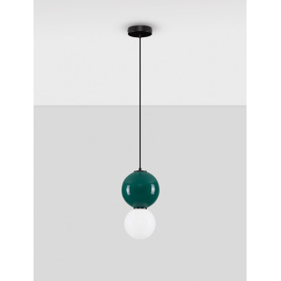 Lampa wisząca Senio: Szklana kula, biało-zielona | Decolab24