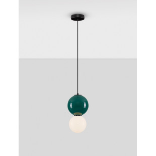 Lampa wisząca Senio: Szklana kula, biało-zielona | Decolab24