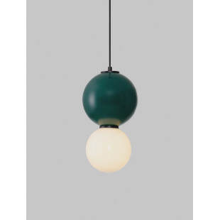 Lampa wisząca Senio: Szklana kula, biało-zielona | Decolab24