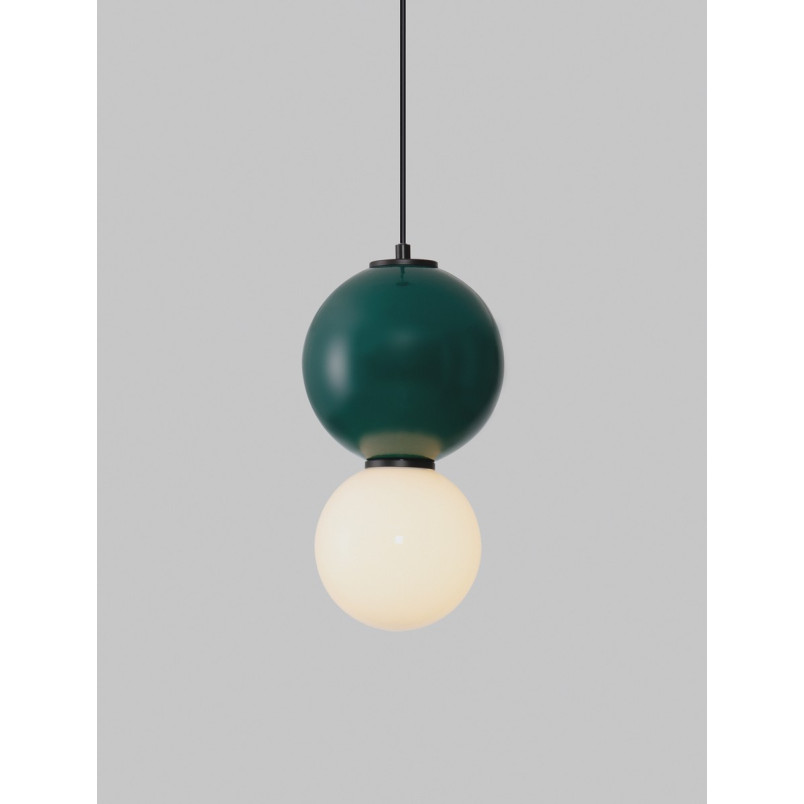 Lampa wisząca Senio: Szklana kula, biało-zielona | Decolab24
