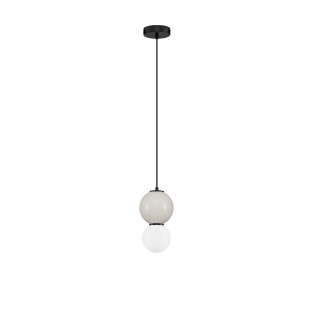 Lampa Wisząca Kula Szklana Senio LED | Biało-Szara | Decolab24